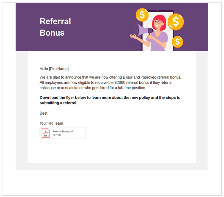 Referral bonus